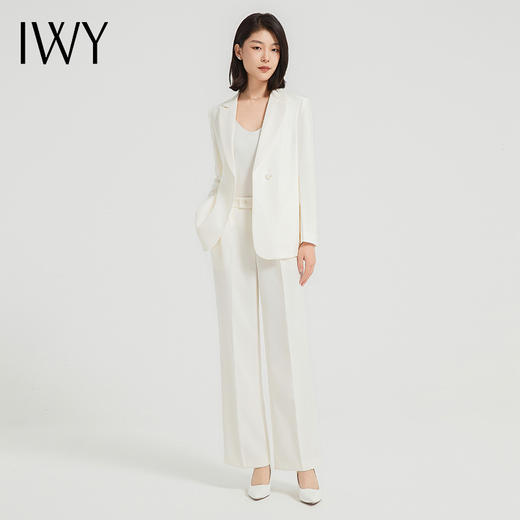 IWY/白色西装套装女秋冬商务高端职业装气质播音主持人艺考正装工作服C13515+P13515 商品图2