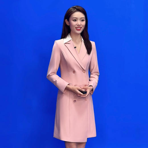 IWY/粉色演讲比赛服装女商务西装裙高级设计感主持人正装连衣裙Q13103-P 商品图2