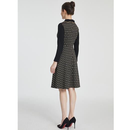 司歌毛织长袖冬弹力针织花连衣裙收腰显瘦A881064 商品图3