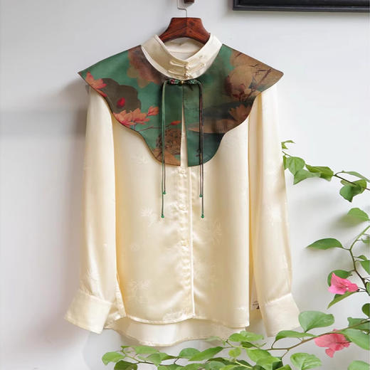 裁缝学苑AX150宋锦复古国风贡缎香云纱云肩纸样女装假领子装饰版型 商品图4