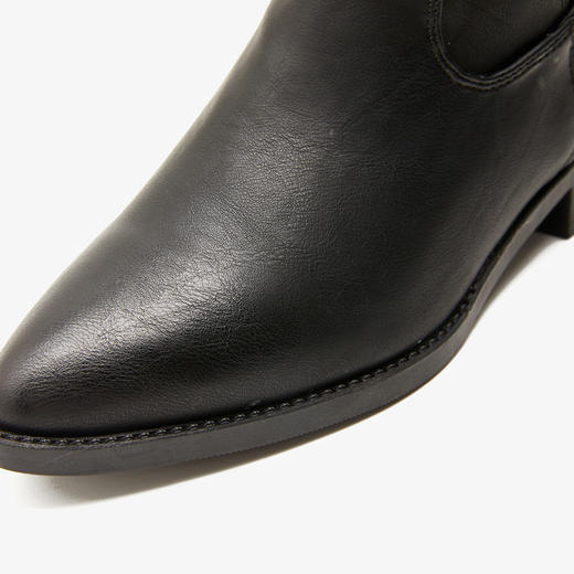 西遇西部牛仔靴女2023新款秋冬复古美拉德高筒靴棕色粗跟尖头长靴P0034277 商品图3