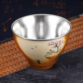 子佩集S990银【山居秋暝】茶具【Y000805】茶杯摆件2312