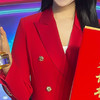 IWY/红色年会礼服女缎领拼接主持人大赛演讲比赛服装高端连衣裙Q1002-R 商品缩略图3