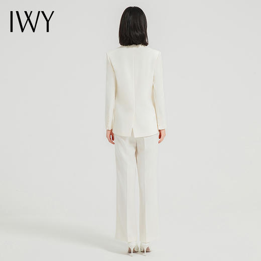 IWY/白色西装套装女秋冬商务高端职业装气质播音主持人艺考正装工作服C13515+P13515 商品图4