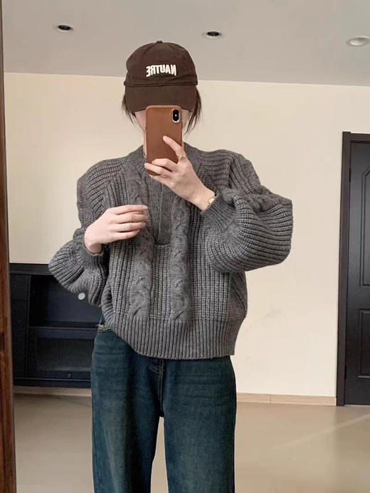 大灯笼麻花加厚毛衣 商品图0