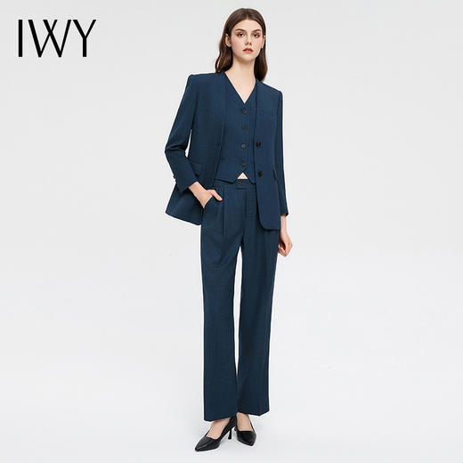 IWY/时尚气质阔腿裤西装马甲三件套秋冬总裁商务正装工作服正装CM13322+P32222 商品图1