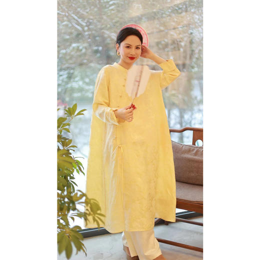 【抖音专属】改良旗袍（24707030-黄润） 商品图0