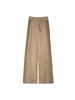 宽松针织阔腿裤卡其色 商品缩略图0