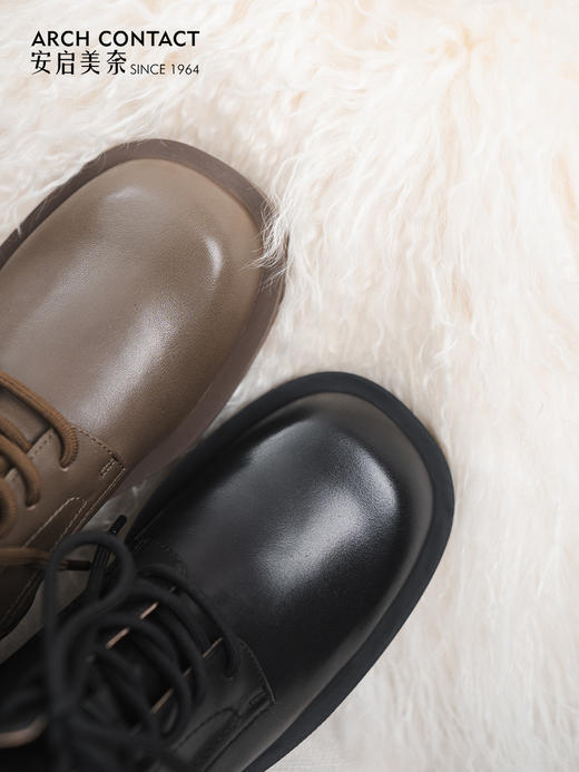 ARCHCONTACT安启美奈小牛皮系带低跟女靴52882 商品图3