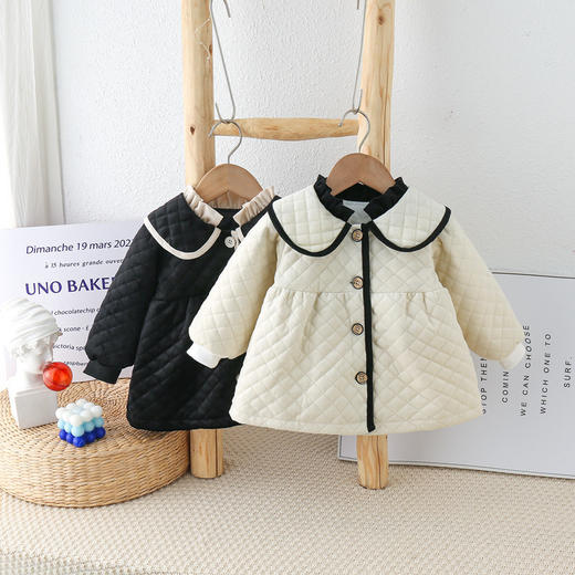 2023新款女宝宝秋冬季加厚小香风外套韩版潮流洋气公主外出棉服 商品图1