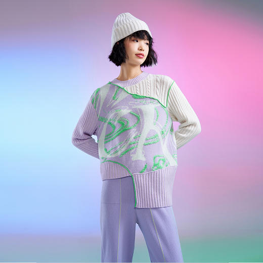 圆领休闲羊绒衫 商品图2