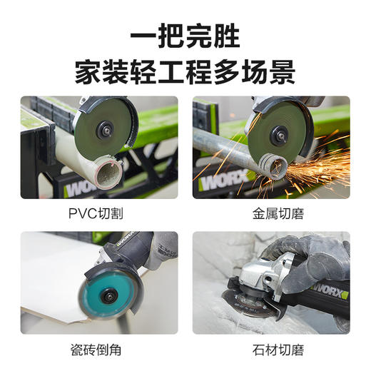 威克士工业级家装细手柄锂电角磨机WU805水电工大功率切割打磨机 商品图3