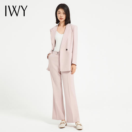 IWY/时尚粉色西装套装女气质韩版休闲职业装上镜主持人正装美容师工装C13520+P33520 商品图0
