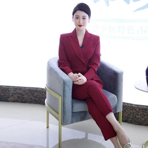 IWY/酒红色西服西装套装女高级感年会主持人正装上镜职业装艺考CP11358 商品图1