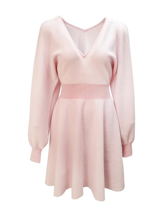 优雅V领羊绒女裙 商品图3