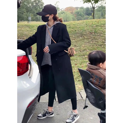 赫本羊毛大衣带垫肩 商品图3