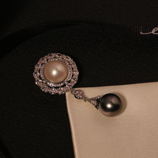 甄珠贝 复古中式胸针 淡水11-12mm + 大溪地水滴10-11mm 商品图2