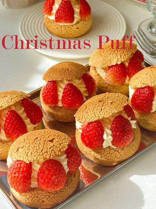 【草莓季】圣诞草莓酥皮泡芙 商品图0