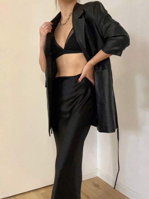 ranyepersonal｜jacket 翘肩可拆卸拼接袖设计皮衣 [ 黑BODY23JA02 ] 商品图12