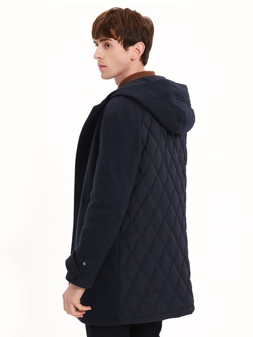 callisto藏青霍尔多巴吉鹅绒连帽中长款大衣 FSFEC056C 商品图2