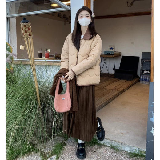 Spring Bubble韩代 小香拼色羽绒服丨东大门ins 配色洋气减龄翻领短羽绒服 A-3714 商品图2