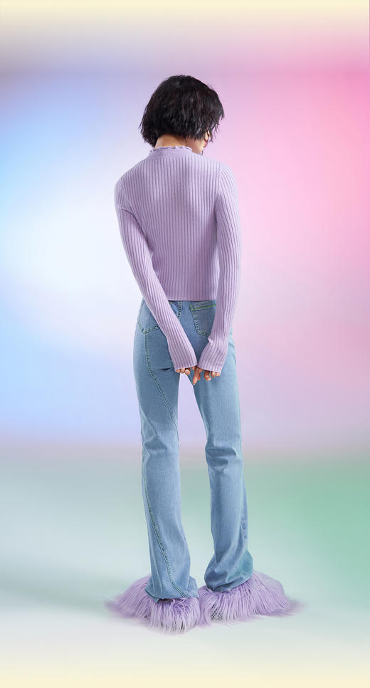 曲线半高领羊绒女衫 商品图2