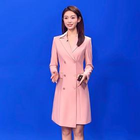 IWY/粉色演讲比赛服装女商务西装裙高级设计感主持人正装连衣裙Q13103-P