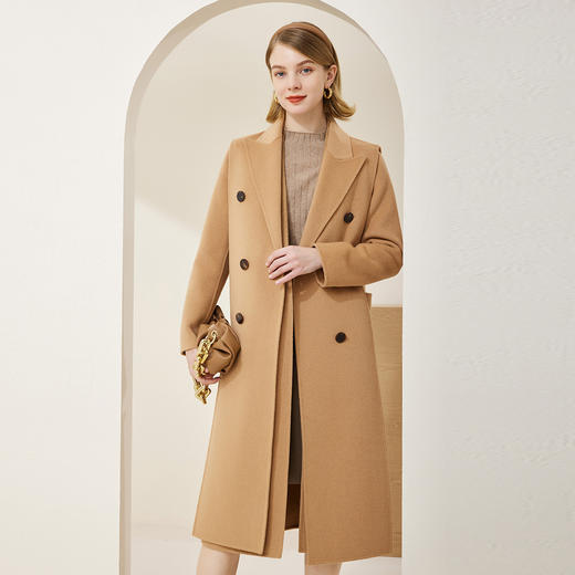 MD917斯尔丽2023冬季新款翻领干练气质可脱卸两件套羊毛大衣女外套 商品图0