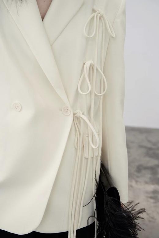 ANSUABEL 白色双排扣翻领西装外套 17183 商品图1