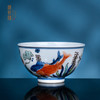 青花內绘古彩鱼藻纹杯 商品缩略图0
