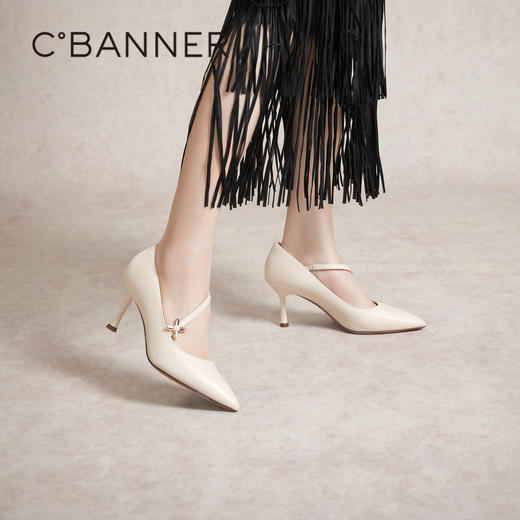 【静音系列】千百度细高跟女春季羊皮浅口单鞋通勤尖头A24157704 商品图4