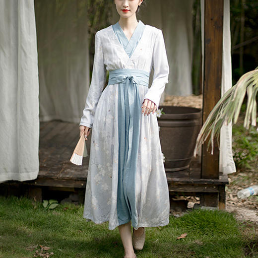 裁缝学苑AX153 新款汉元素复古中国风假两件交领改良汉服纸样连衣裙秋 商品图3