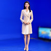 IWY/设计感主持人连衣裙女修身西装裙礼服气质面试褶皱下摆Q13327 商品缩略图3
