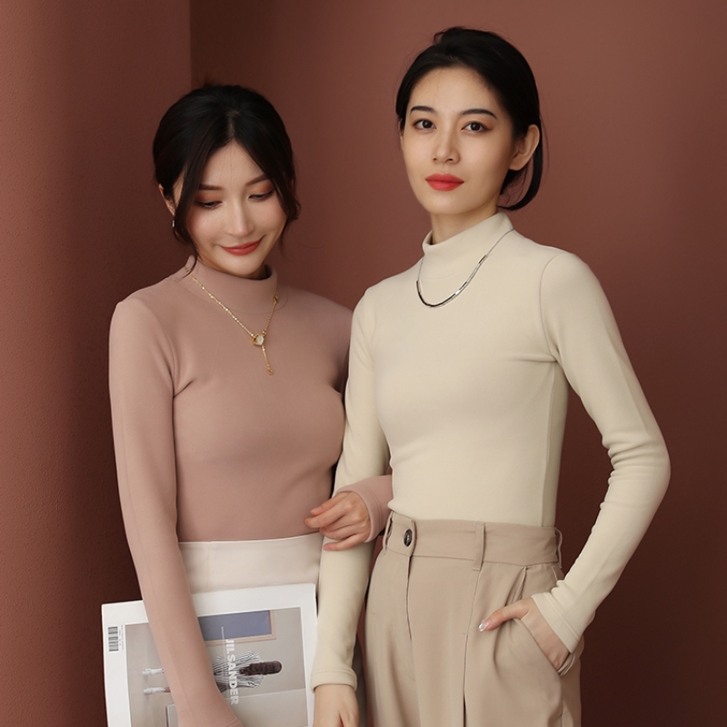 2024春季福利  买一送一【梦惠妮 奥粒绒半高领打底衫】无惧降温 一秒暖和 细密编织锁住热量 柔软奥粒绒高弹不紧绷 长袖 软糯亲肤 抗寒聚热