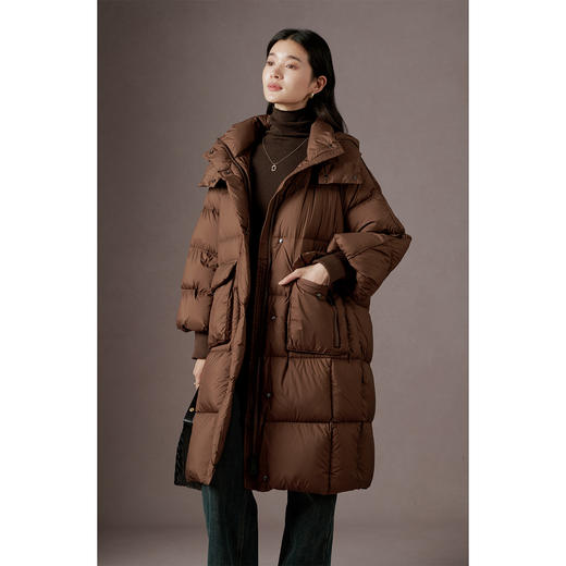 连帽90白鹅绒羽绒服女2023冬季新款高蓬松加厚保暖外套 商品图0