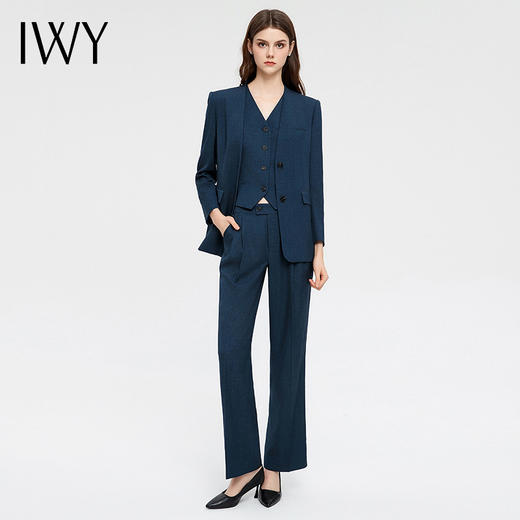 IWY/时尚气质阔腿裤西装马甲三件套秋冬总裁商务正装工作服正装CM13322+P32222 商品图0