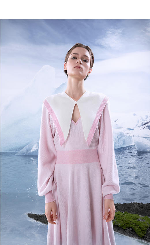 雅致撞边羊绒T恤领 商品图0