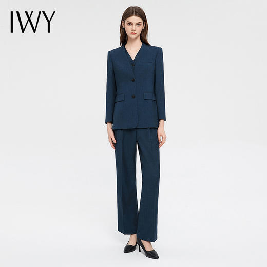 IWY/时尚气质阔腿裤西装马甲三件套秋冬总裁商务正装工作服正装CM13322+P32222 商品图3