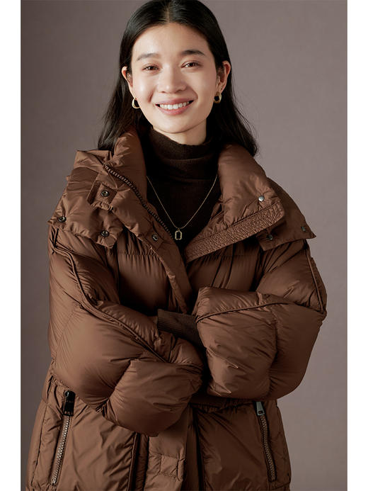 连帽90白鹅绒羽绒服女2023冬季新款高蓬松加厚保暖外套 商品图2