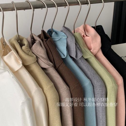 秋冬【十色堆堆领羊绒打底衫】保暖纯色 高领百搭 修身显瘦 针织打底衫女 商品图1