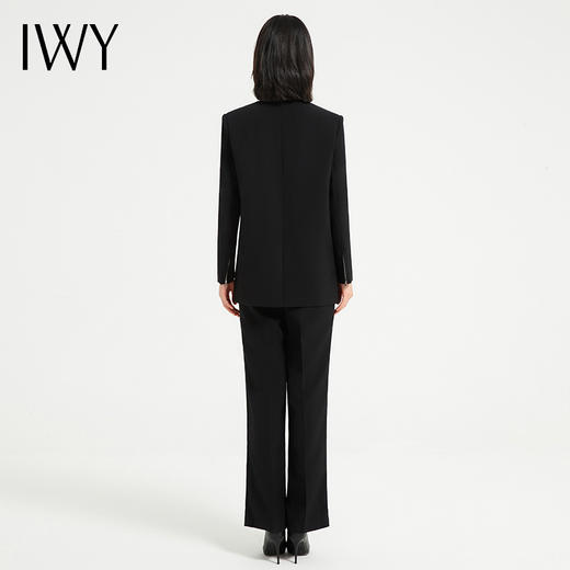 IWY/时尚干练黑色女士职业西服套装女秋冬高级垂感西装外套设计感正装C13518+P33518 商品图3