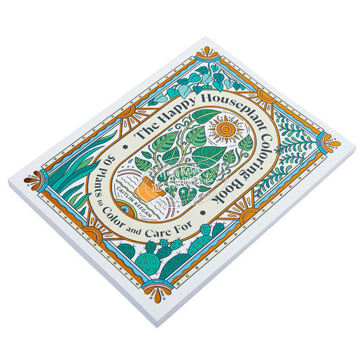 【中商原版】快乐室内植物涂色书 50种植物涂色和护理 The Happy Houseplant Coloring Book 英文原版 Caitlin Keegan 科普填色 商品图1