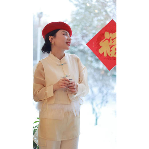 【抖音专属】【贺春系列】中式马甲（23804784-凝脂） 商品图2