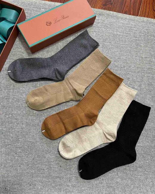 限时包邮 LP绵羊毛羊绒混纺 男女款 中筒保暖袜 一盒五色不拆卖 商品图14