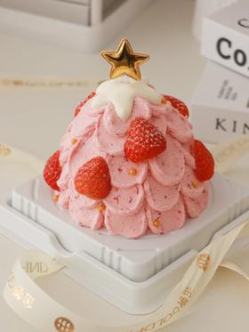 【草莓季】草莓奶油草莓树蛋糕 （赠送仙女棒烟花蜡烛1个）