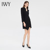 IWY/黑色设计感职业西装连衣裙女气质干练长袖套裙显瘦商务工作服正装Q13331 商品缩略图1