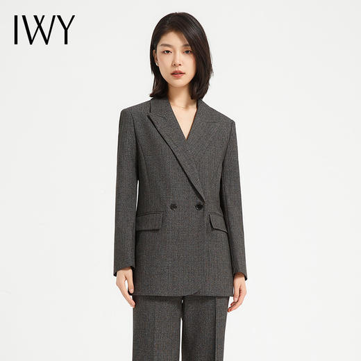 IWY/灰色休闲职业西装套装女气质秋冬工作服酒店经理高端商务西服正装C13517+P33517 商品图5