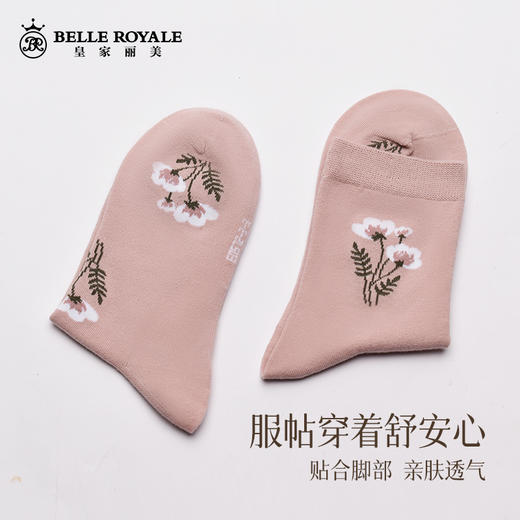 【39元5双，数量拍5】秋冬季袜子女中筒碎花棉袜子ins潮中筒袜WZM3416 商品图4