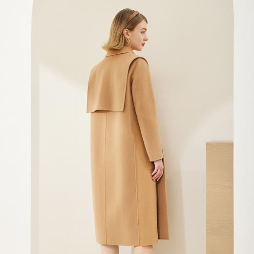 MD917斯尔丽2023冬季新款翻领干练气质可脱卸两件套羊毛大衣女外套 商品图1