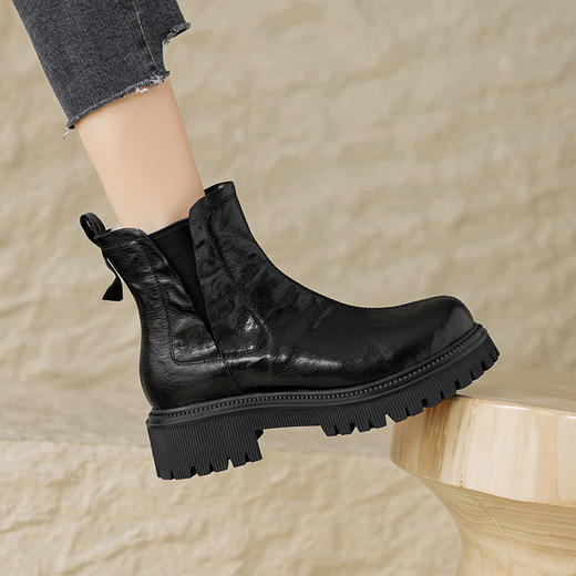 时尚个性，头层羊皮保暖羊羔毛厚底马丁短靴HB-Z726 商品图11